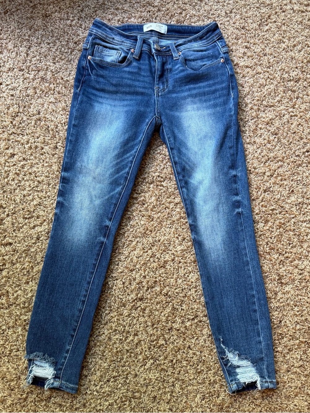 BKE Stella Women's Skinny Jeans with Distressed Hem